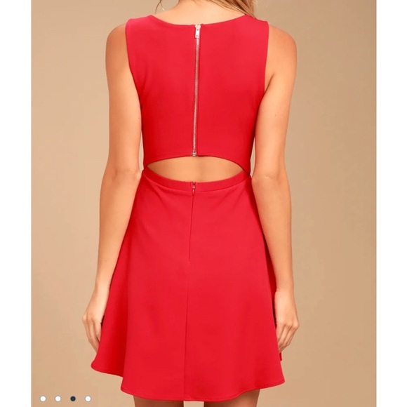 COPY - Lulu’s “Just Us Red Skater Dress” - Picture 2 of 9